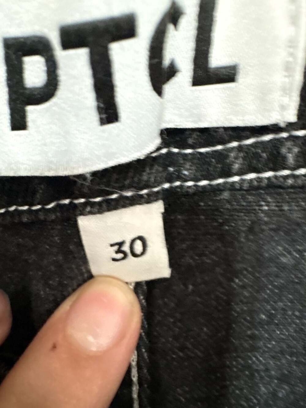 PTCL Ethikal Brand Black Washed Contrast Stitch Paneled Motorcycle Pants Size 30 - Picture 6 of 7